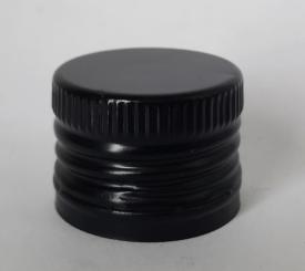Aluverschluss PP28 schwarz mit Gewinde  und Sicherungsring 