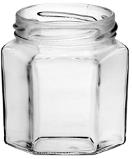 Weithalsglas Sechskant 0,190 l TO 58 weiss 