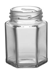 Weithalsglas Sechskant 0,116 l TO 48 weiss 