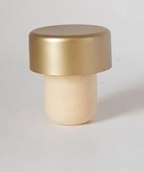 Handgriffkorken flach 23er PE gold matt Alu Kunststoff 