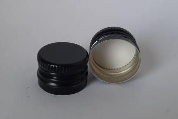 Aluverschluß PP18 schwarz mit Gewinde mit Sicherungsring 
