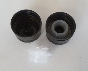 Kunststoffverschluss PP31,5 schwarz mit Ölausgießer Sicherungsring 