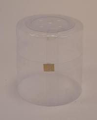 Schrumpfkapsel  36,5x41 transparent mit Abriss gold und Deckel 