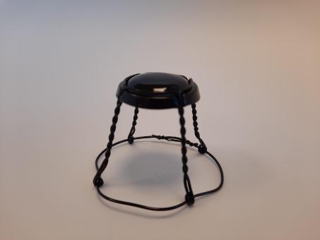 Agraffe Drahtbügel schwarz mit Deckel 