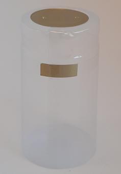 Schrumpfkapsel 31 x 60 transparent  Abriss und Deckel gold 