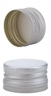 Aluverschluß PP28 silber m. Sprengring u. Gewinde 