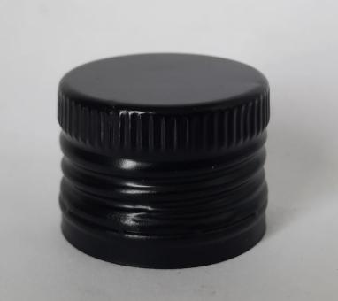 Aluverschluss PP28 schwarz mit Gewinde  und Sicherungsring 