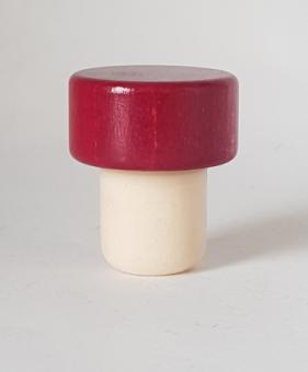 Handgriffkorken flach 18,5  PE weinrot glatt 