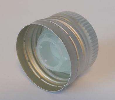 Aluverschluß PP31,5x24 silber mit Ölausgießer 