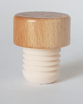 Handgriffkorken flach 19,5er   gerillt PE natur  lackiert 