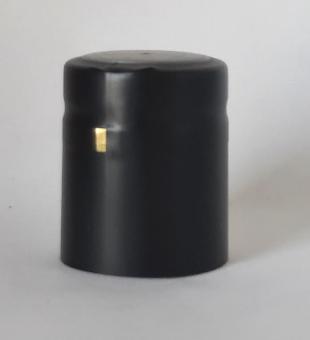 Schrumpfkapsel 32,6x40 kurz schwarz seidenmatt (glanz) mit Abriss 