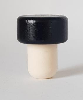 Handgriffkorken flach  17er PE schwarz glatt 