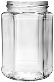 Weithalsglas Sechskant 0,720 l TO82 weiss 