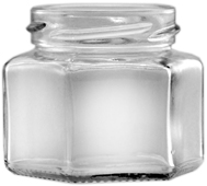 Weithalsglas Sechskant 0,106 l TO53 weiss 