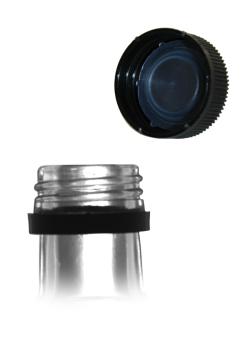 Kunststoffverschluß PP31,5 schwarz mit Sicherungsring 