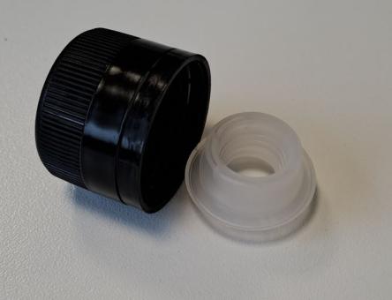 Kunststoffverschluß PP31,5 schwarz Ausgießer mit Sicherungring 