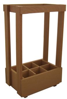 Holzträger natur 6 Flaschen 