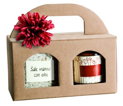 2er Tragekarton Lino Vario Nr. 20 170x80x90 (Pack á 20 Stück)  für 2 Gläser klein, Leinenoptik 