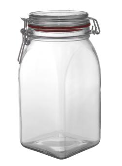 Bügelglas 1,55 l Vierkant weiss 