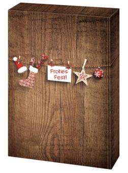 Henne 3er Frohes Fest Holzoptik 33441WK 