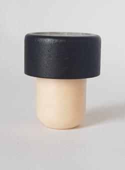 Handgriffkorken flach  19er 29/15 PE schwarz glatt verzahnt 