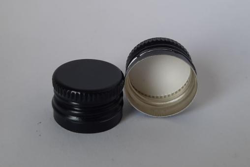 Aluverschluß PP18 schwarz ohne Gewinde mit Sicherungsring 