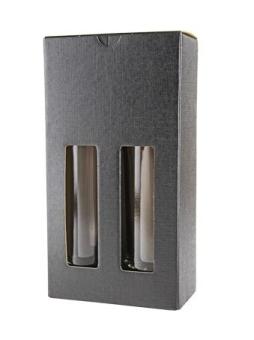 Geschenkkarton f. Cuba 0,2 2x0,2  schwarz mit Fenster 