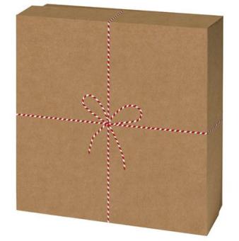 Vario Stülpdeckel nr.3 Geschenk innen schwarz, mit gedruckter Kord 250x250x90mm Henne 