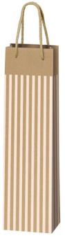1er Kraftpapiertüte Streifen weiß/natur 