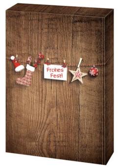 3er FROHES FEST aufgedruckte Holzoptik 