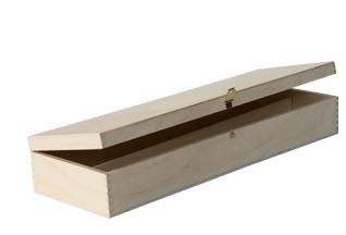 Holzkassette mit Klappdeckel 2x0,1 Platin 