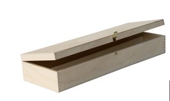 Holzkassette mit Klappdeckel 2x0,35 Platin m. Trennbl. 