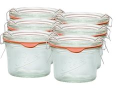 Rex-Sturzglas 0,080 l inkl. Deckel, Gummi und Klammern 1 VE 12 Stck 