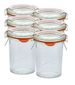 Rex-Sturzglas 0,160 l inkl. Deckel, Gummi und Klammern 1 VE 12 Stck 