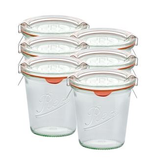 Rex-Sturzglas 0,290 l RR80 inkl. Deckel, Gummi und Klammern 1 VE 12 Stck 