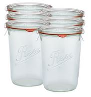 Rex-Sturzglas 0,850 l inkl. Deckel, Gummi und Klammern 1 VE 12 Stck 